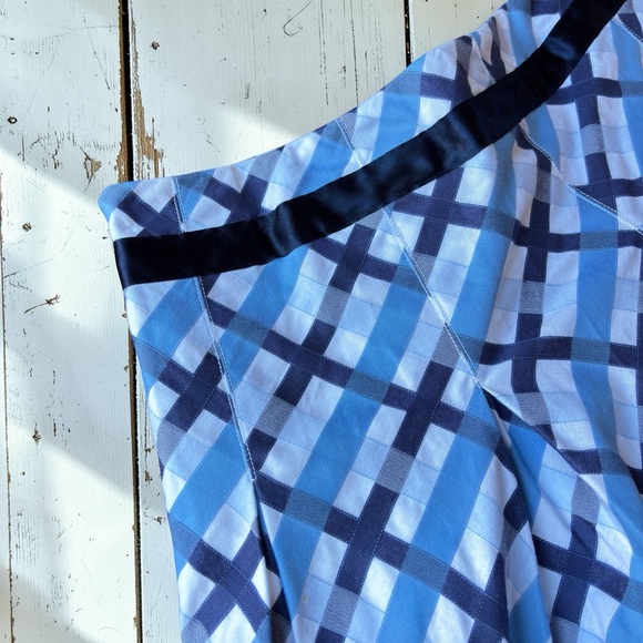 Tommy Hilfiger Blue Plaid Crisscross Flare Skirt Y2K Preppy | Medium - Picture 16 of 16